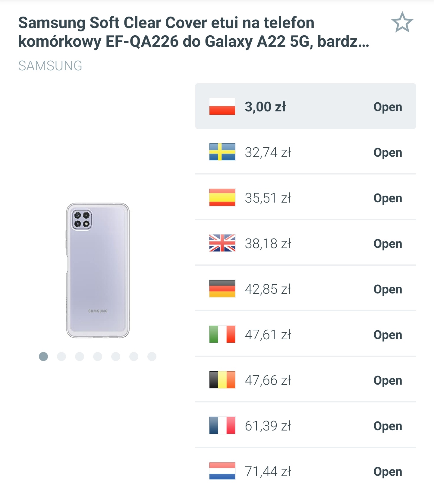 Samsung Soft Clear Cover - oryginalne etui do Samsung Galaxy A22 5G - bardzo cienkie i poręczne, przezroczyste