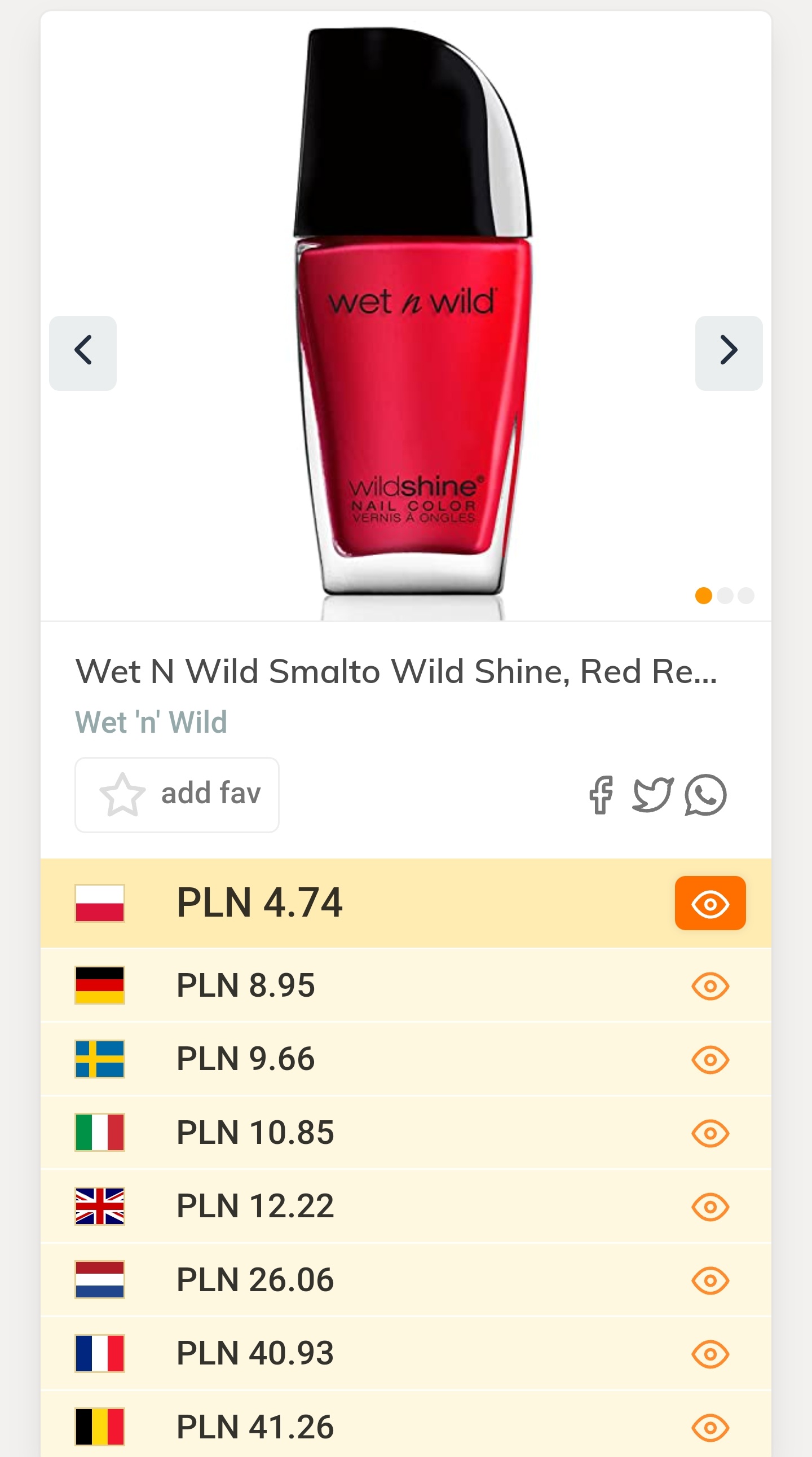 [Zbiorcza] Lakiery do paznokci Wet 'n' Wild - różne kolory, 12ml