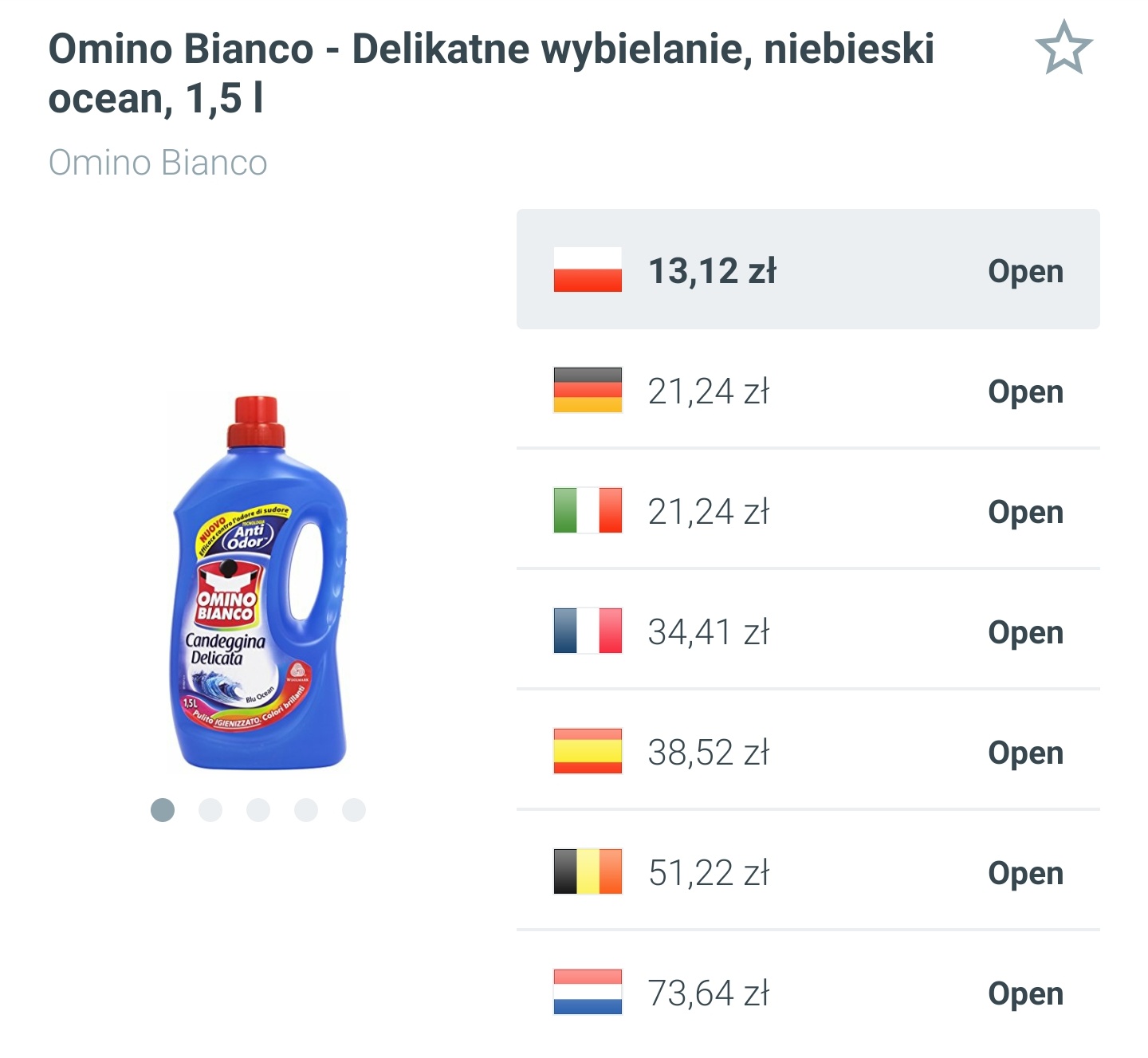Płyn do prania Omino Bianco 1500ml - do jasnych kolorów