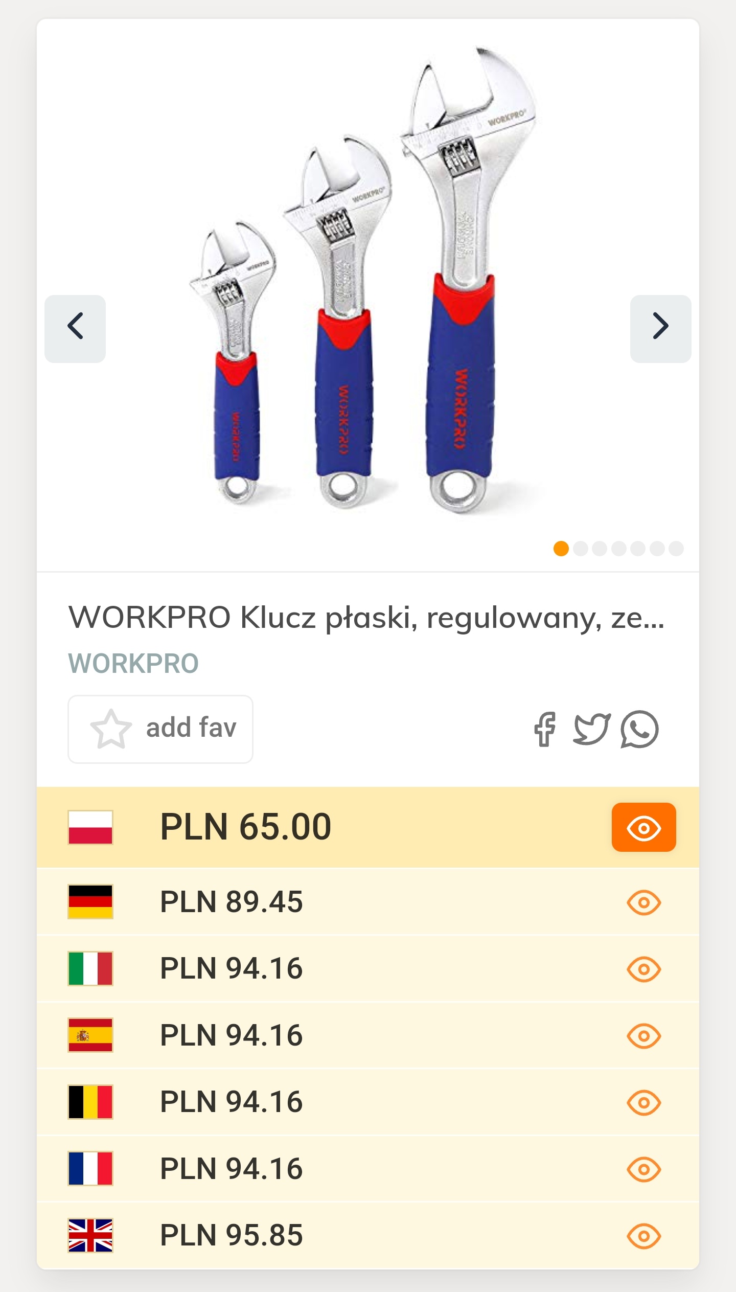3 klucze nastawne WORKPRO - 150, 200 i 250mm