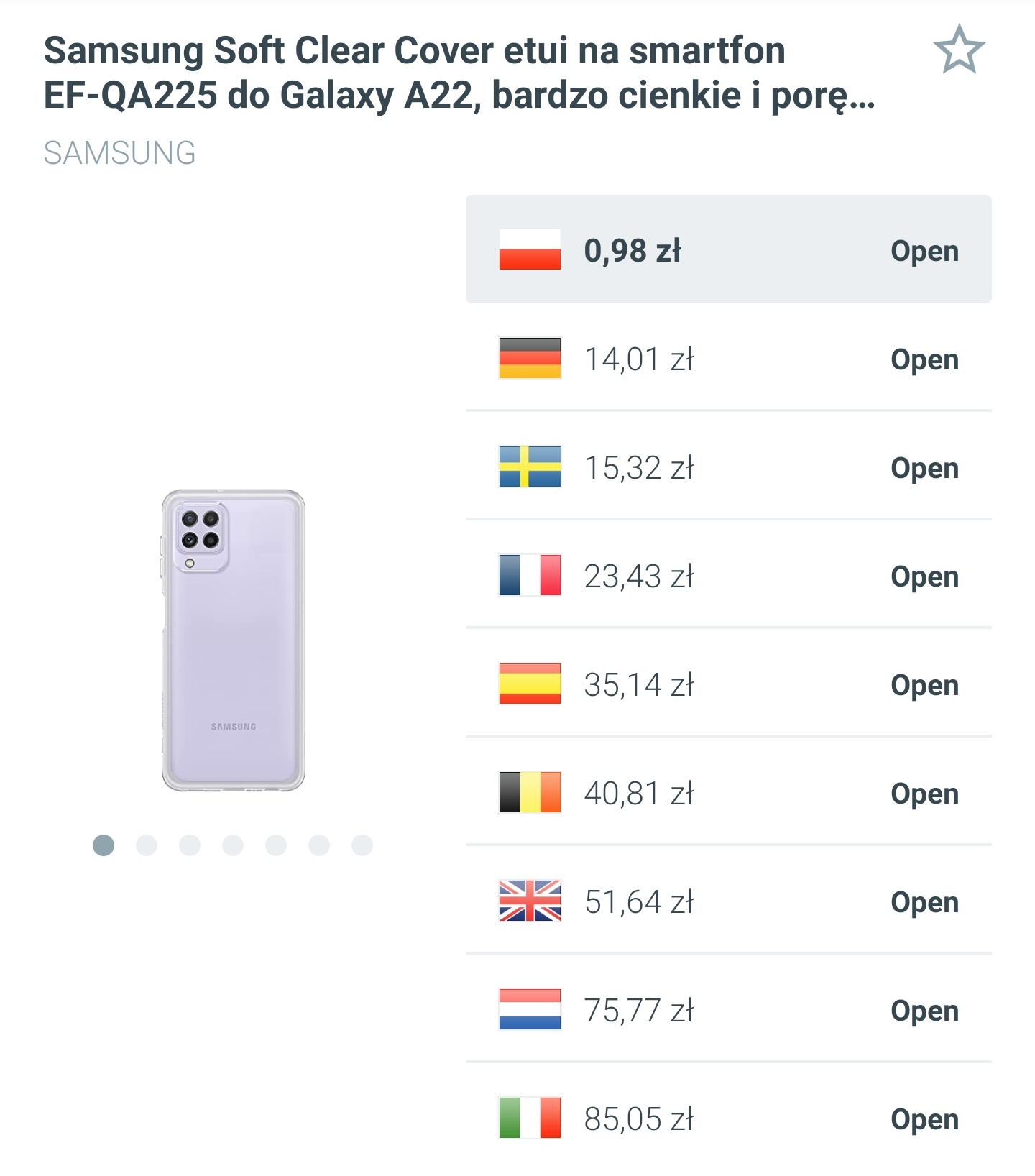 Samsung Soft Clear Cover - oryginalne etui do Galaxy A22