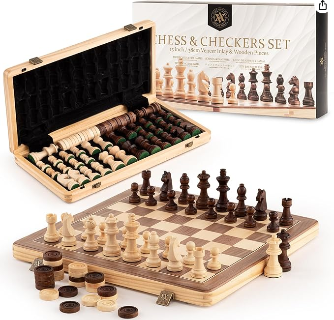 Drewniany zestaw do szachów AMAZON