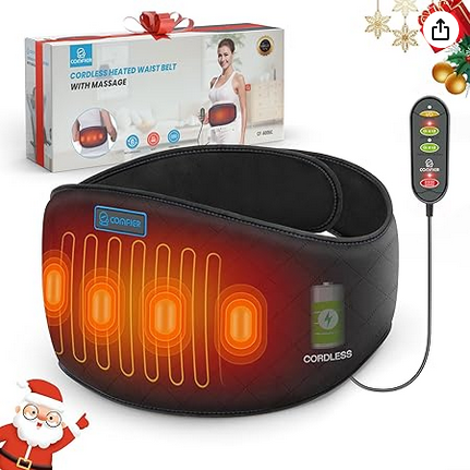 COMFIER Bezprzewodowy pas grzewczy na bóle pleców z wibracjami i automatycznym wyłączaniem Amazon