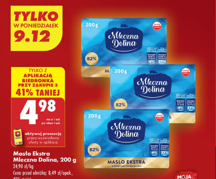 Biedronka/Lidl - Masło 200g za 4,98 przy zakupie 3 sztuk