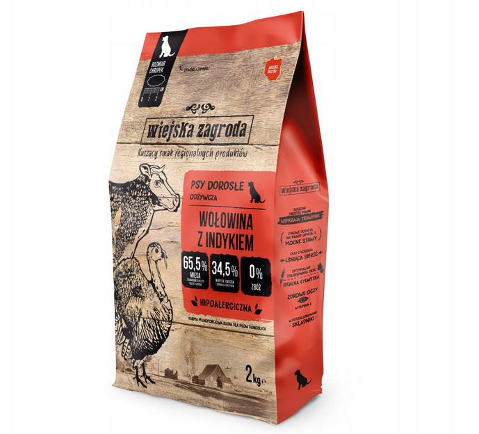 Karma sucha psa WIEJSKA ZAGRODA Wołowina indyk 2kg
