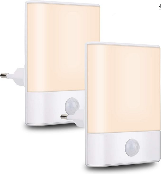 Brisun lampki nocne LED z czujnikiem ruchu i regulacją jasności, 2 sztuki Amazon