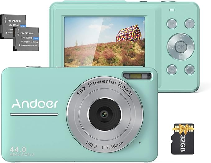 Aparat cyfrowy Andoer z kartą SD 32 GB 2PCS akumulatory Amazon