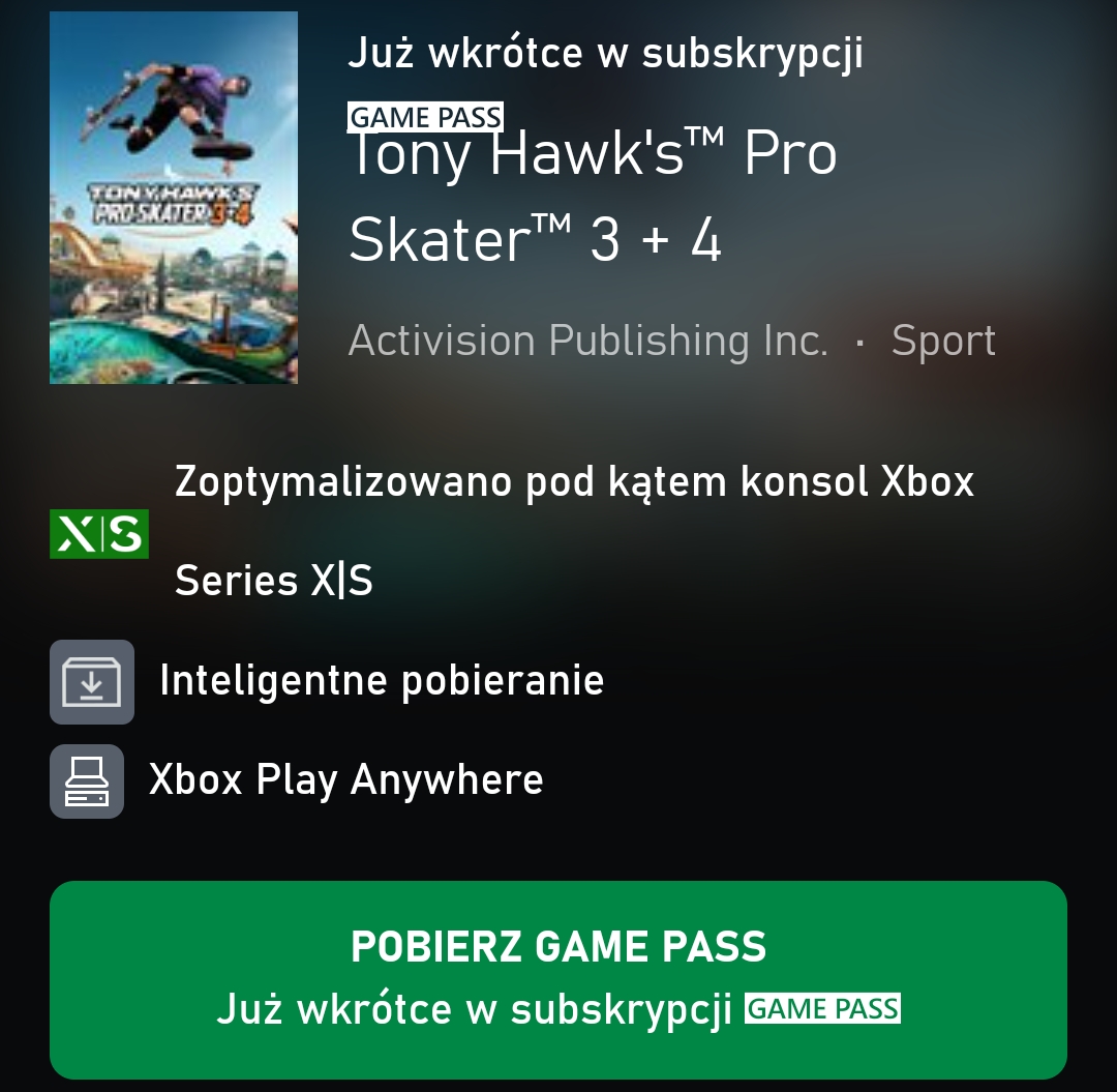 Tony Hawk's™ Pro Skater™ 3 + 4 (GamePass)