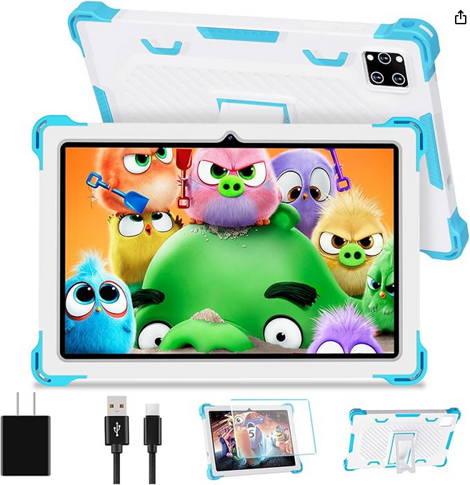 Tablet dla dzieci, 10,1-calowy tablet z systemem Android 14, 10 GB RAM + 64 GB ROM Amazon