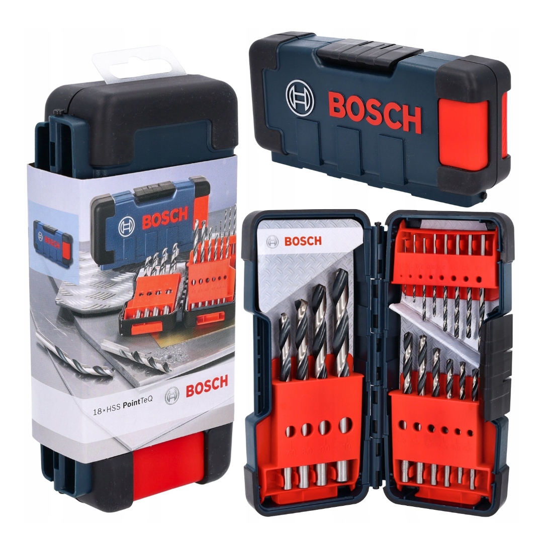 BOSCH ZESTAW WIERTEŁ DO METALU PointTeQ HSS 18 SZTUK