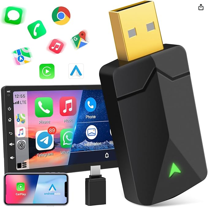 2 IN 1 Wireless Android Auto & Carplay Wireless Adapter Amazon