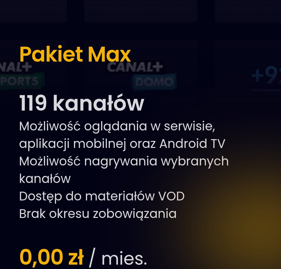 TV Smart - Pakiet MAX na 30 dni za darmo (119 kanałów)