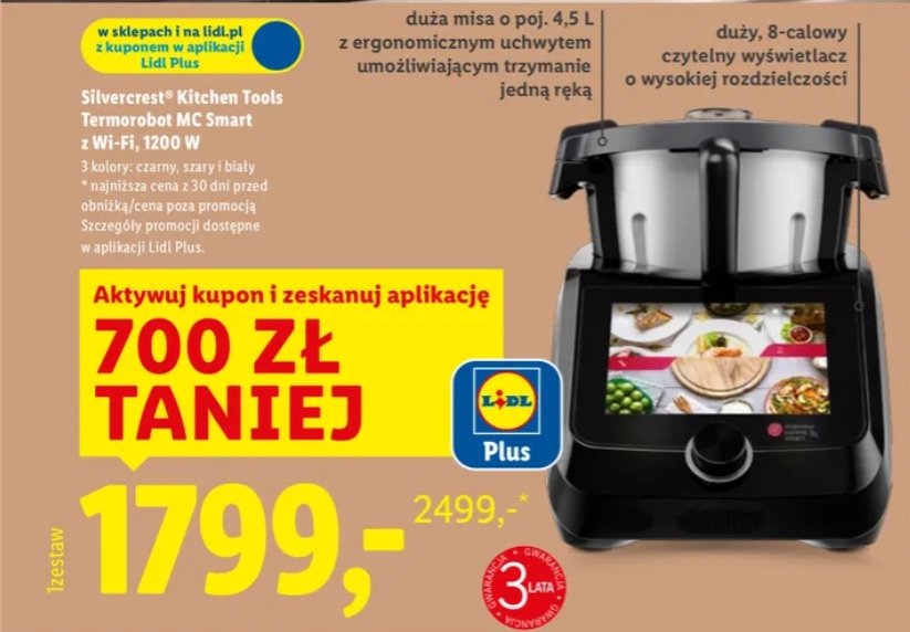Lidlomix - Termorobot Silvercrest MC Smart z Wi-Fi, 1200W