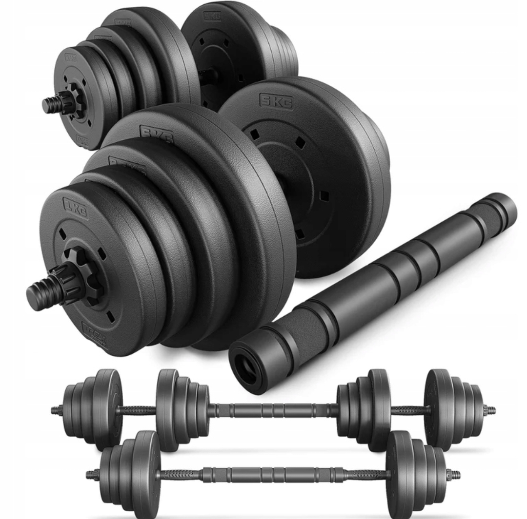 Hantle regulowane bitumiczne sztanga 40kg zestaw hantli 2x20kg Trex Sport