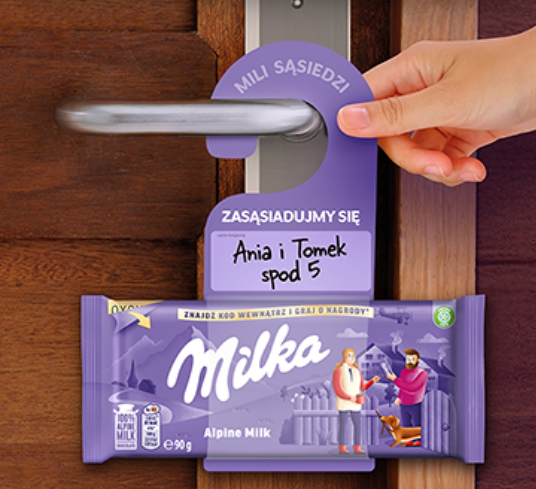 Pudełko słodyczy Milka o wartości 30zł w ramach akcji "Sąsiedzka paczka Milka" za darmo
