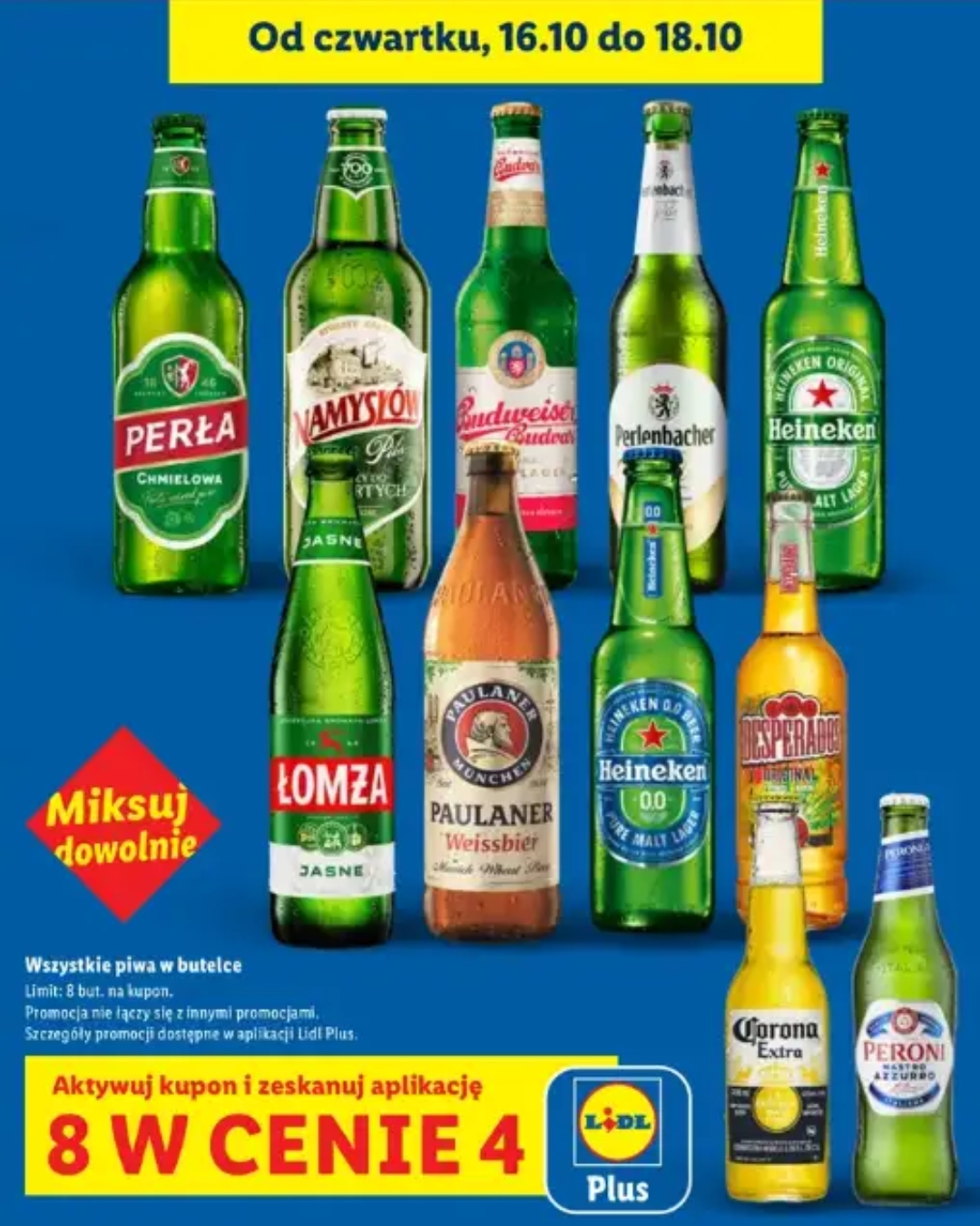 Lidl - Wszystkie piwa w butelce 8 w cenie 4