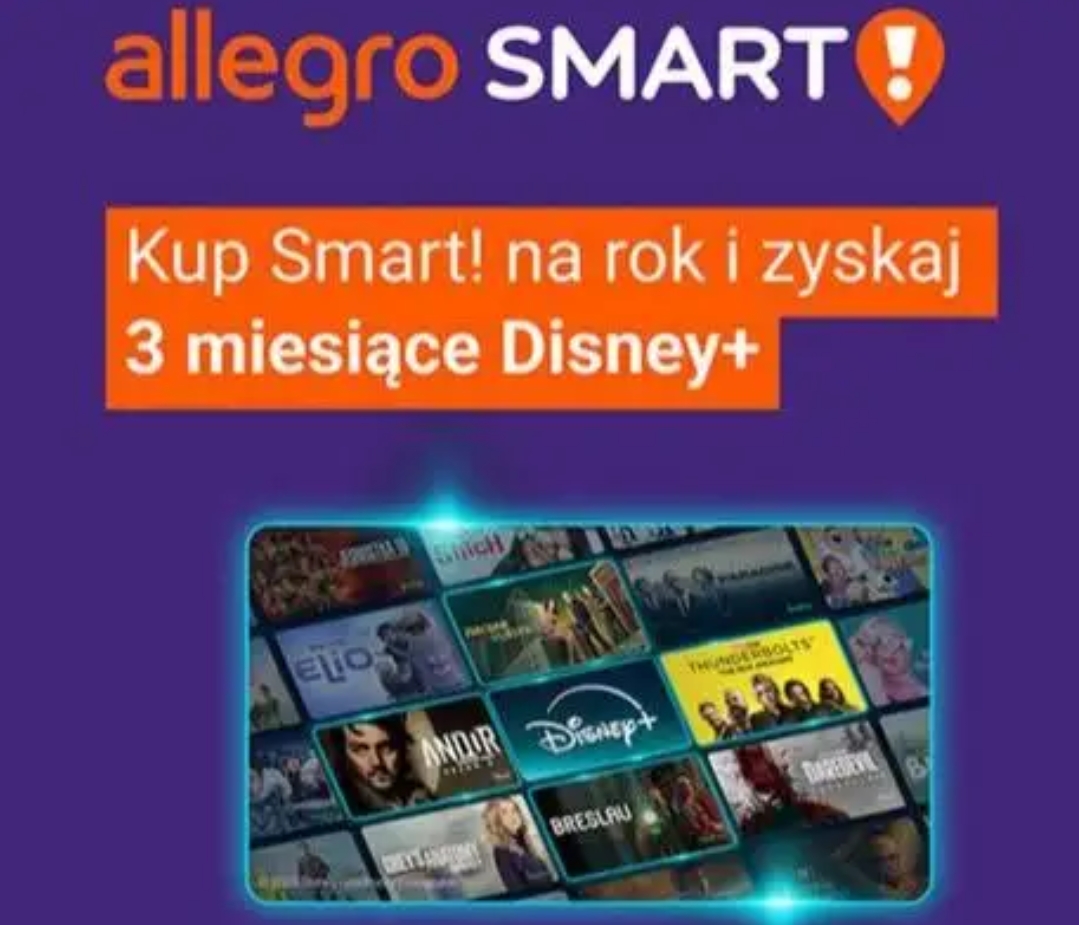 Kup Allegro Smart na rok i zyskaj Disney+ na 3 miesiące za darmo