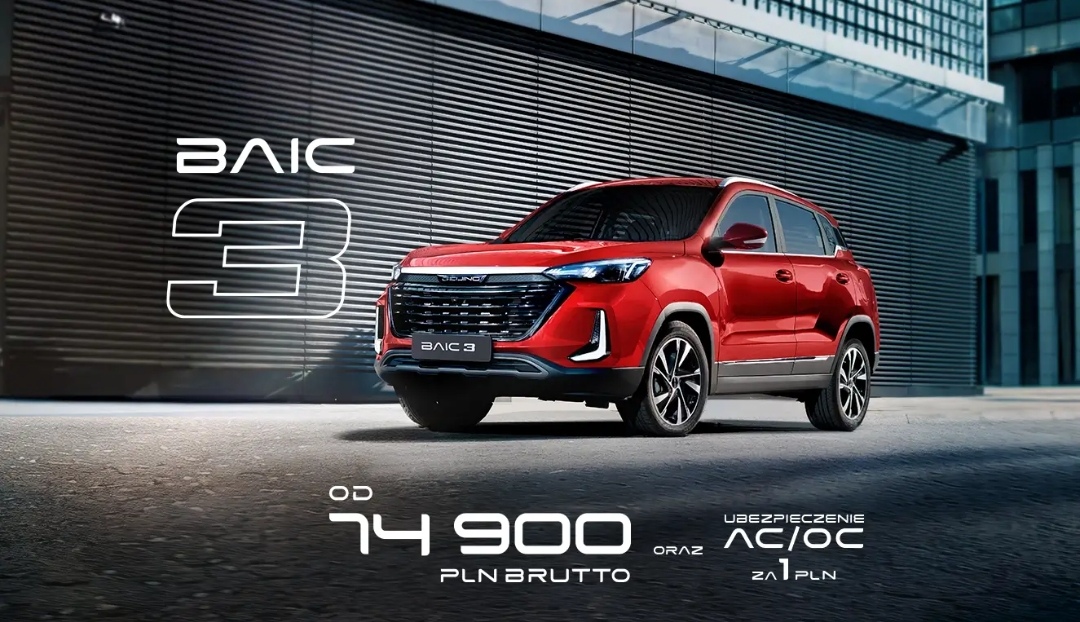 Samochód - BAIC 3 + ubezpieczenie OC/AC za 1 zł