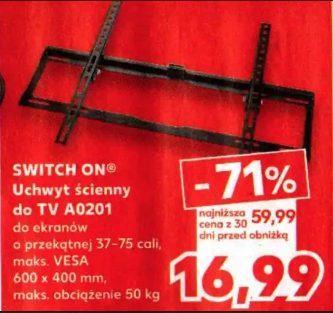 Uchwyt Scienny do TV 37/75 cali Switch On @Kaufland