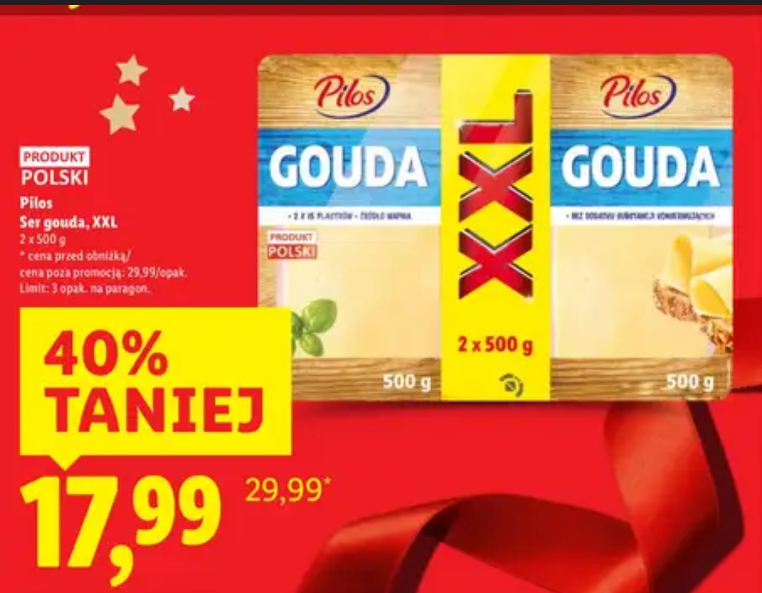 Ser żółty Gouda 2 x 500 g / opak. @Lidl