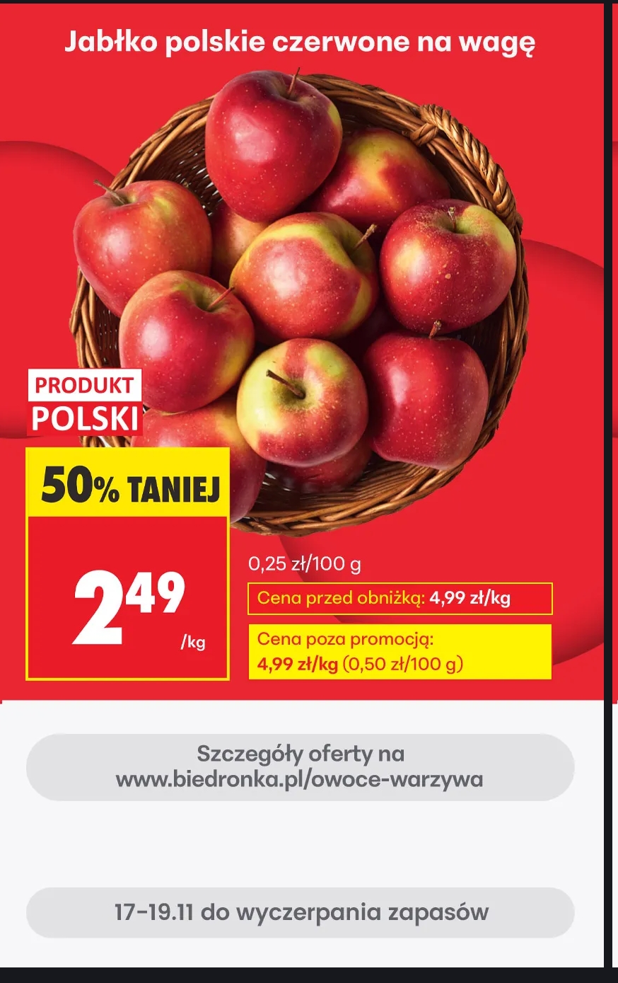Jabłko polskie czerwone na wagę @Biedronka
