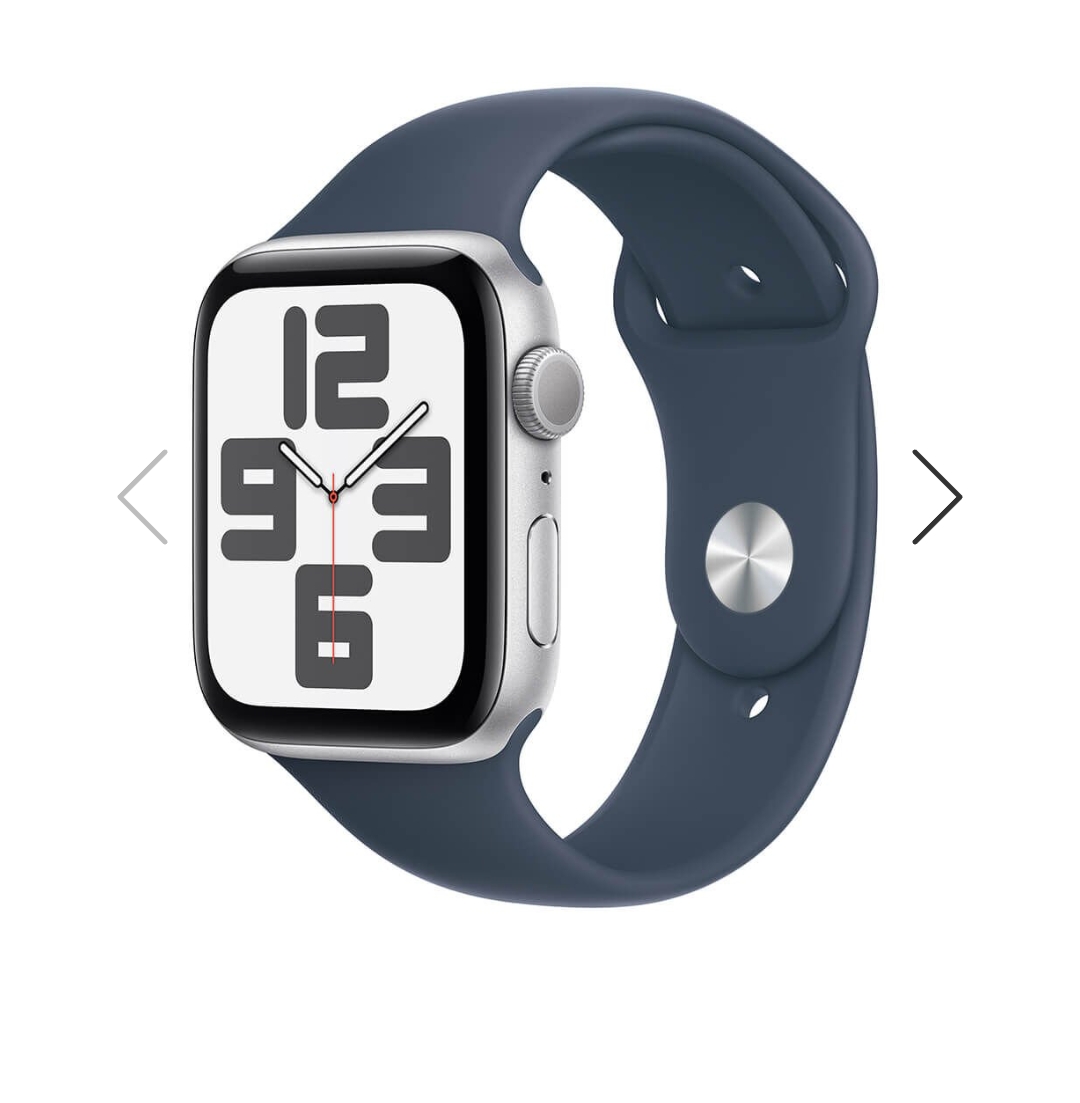 Smartwatch Apple Watch SE 2-gen. GPS Koperta 44mm z Aluminium w kolorze Srebrnym z Paskiem sportowym w kolorze Sztormowego błękitu