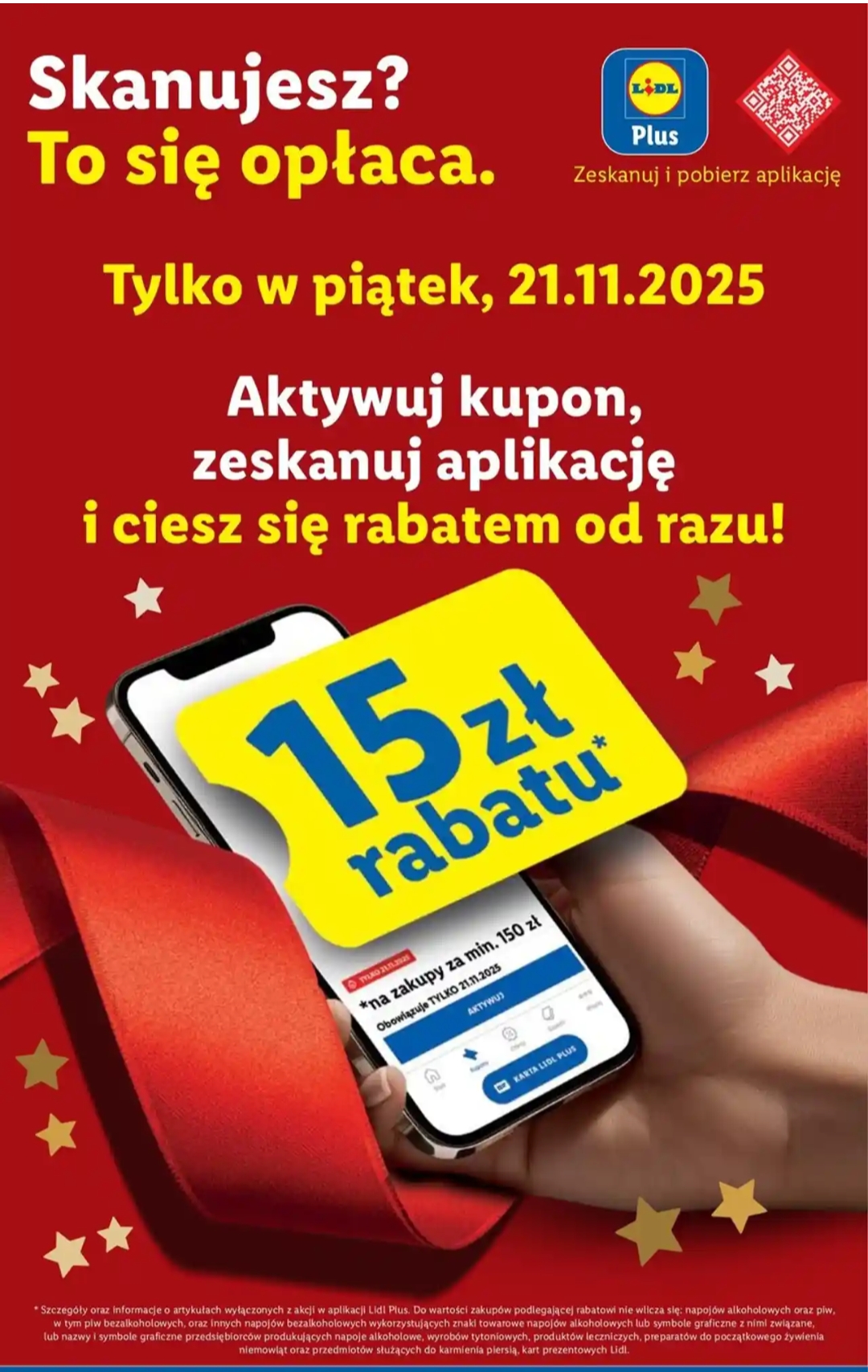 15 zł rabatu na zakupy za minimum 150 zł @Lidl
