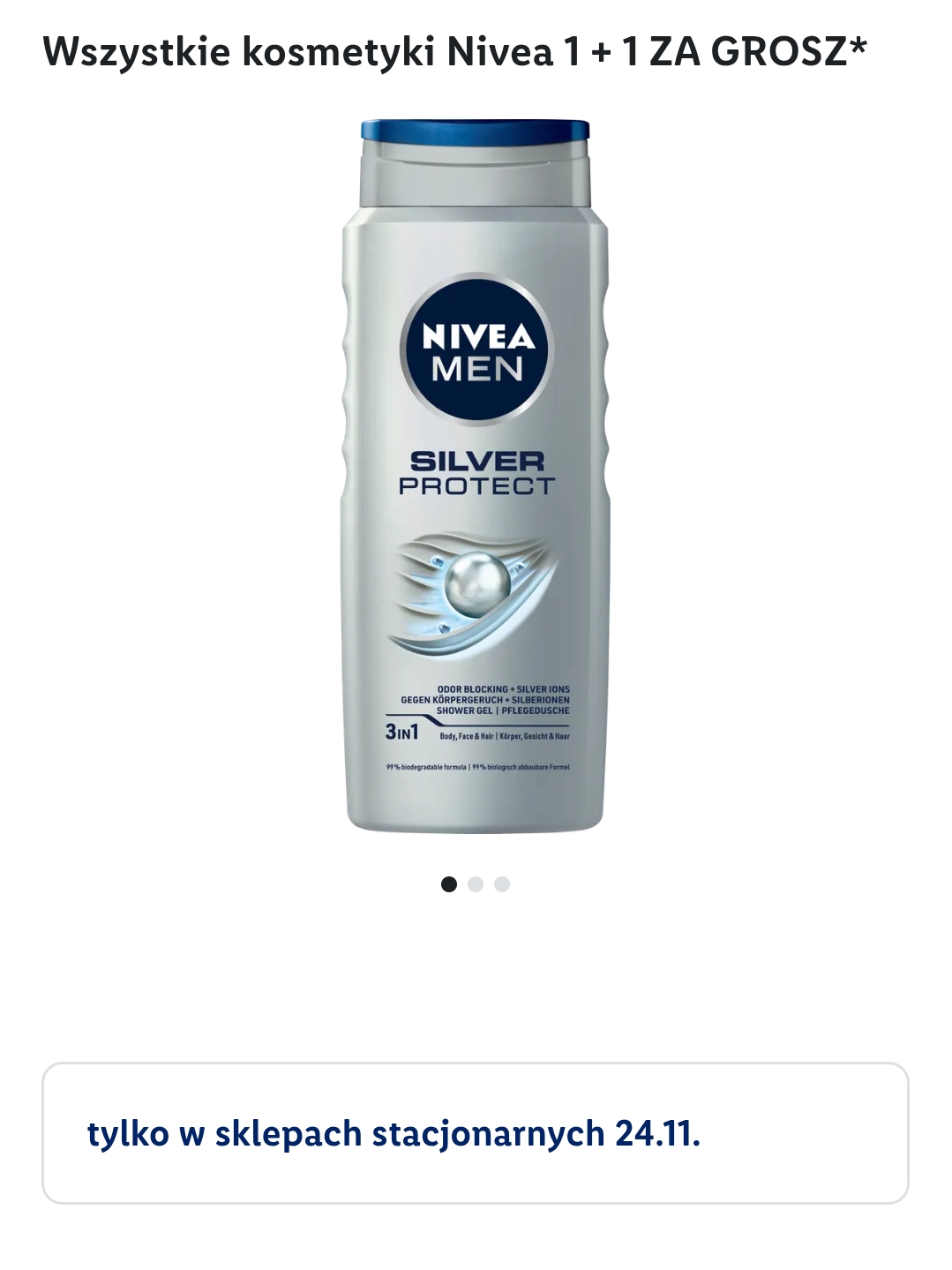 Wszystkie kosmetyki Nivea 1 + 1 ZA GROSZ @Lidl