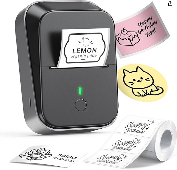 Termiczna drukarka etykiet PM260, Bluetooth z taśmą Amazon