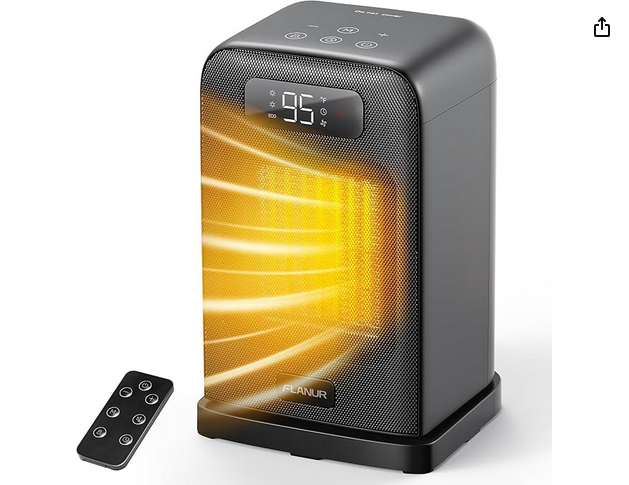 Flanur przenośny grzejnik domowy o mocy 1500 W z termostatem Amazon