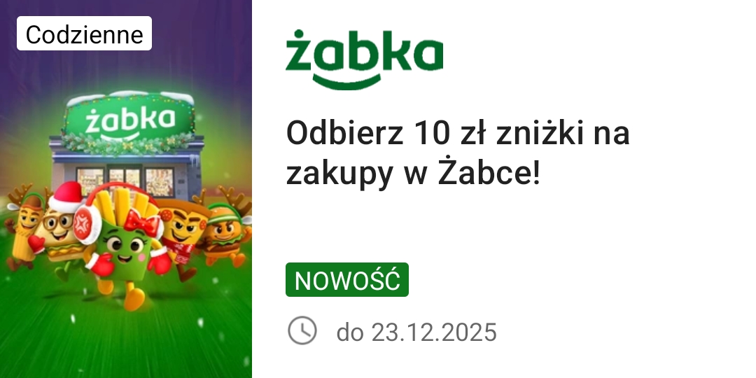 Żabka kupon na 10 zł dla posiadaczy ALLEGRO SMART