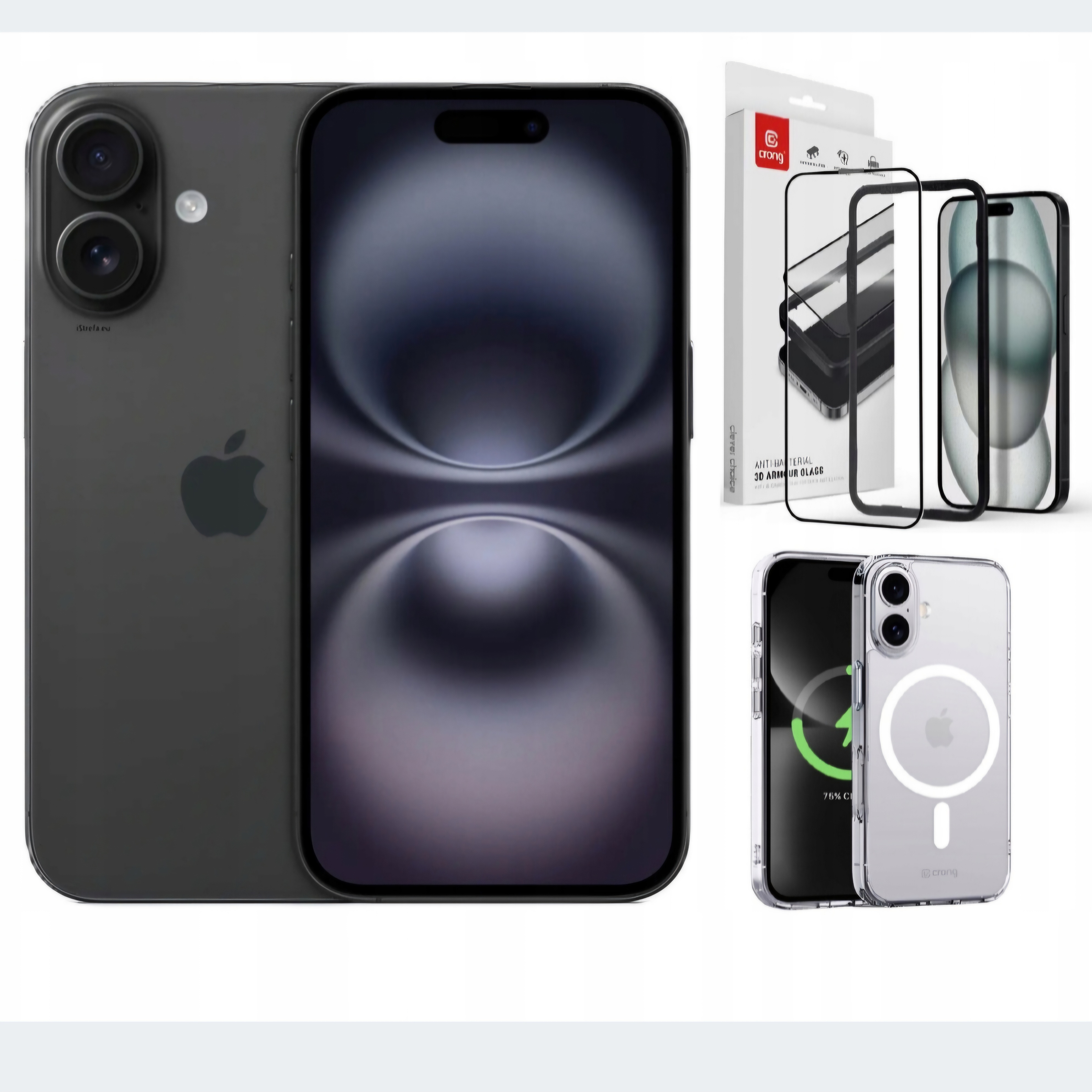 IPHONE 16 8/128gb 5g Black + plecki + szkło
