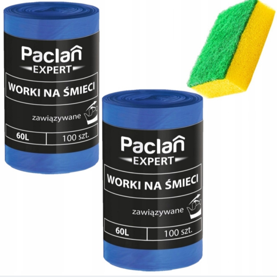 Paclan Expert worki na śmieci 60l 4x 100szt + gratis