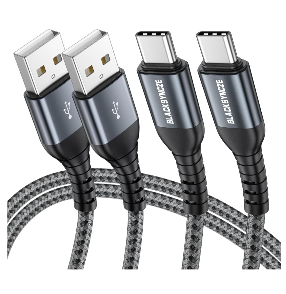 BLACKSYNCZE Kabel USB typu C [2 sztuki 2 M +2 M] 3,1A