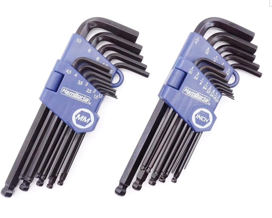 HemBorta® Zestaw Kluczy Imbusowych 26 szt, Metrycznych + Calowe