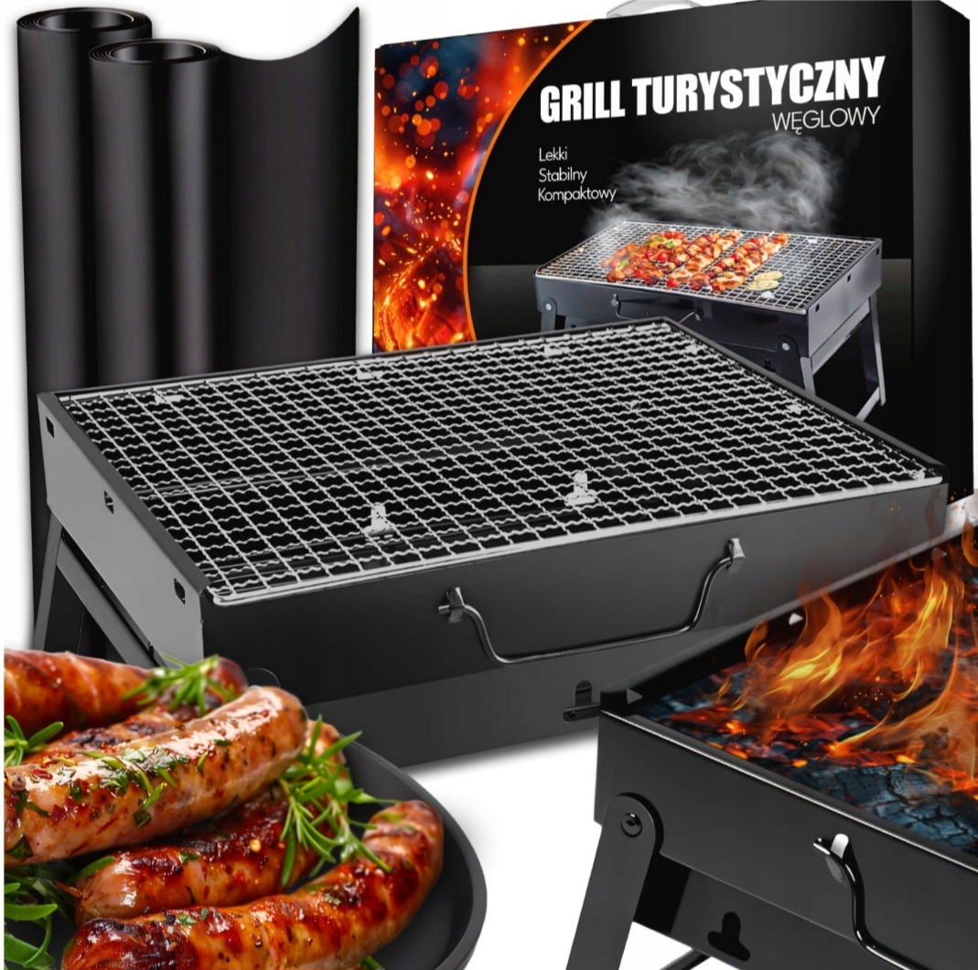 Grill turystyczny składany Najnizsza cena! + 2x mata silikonowa