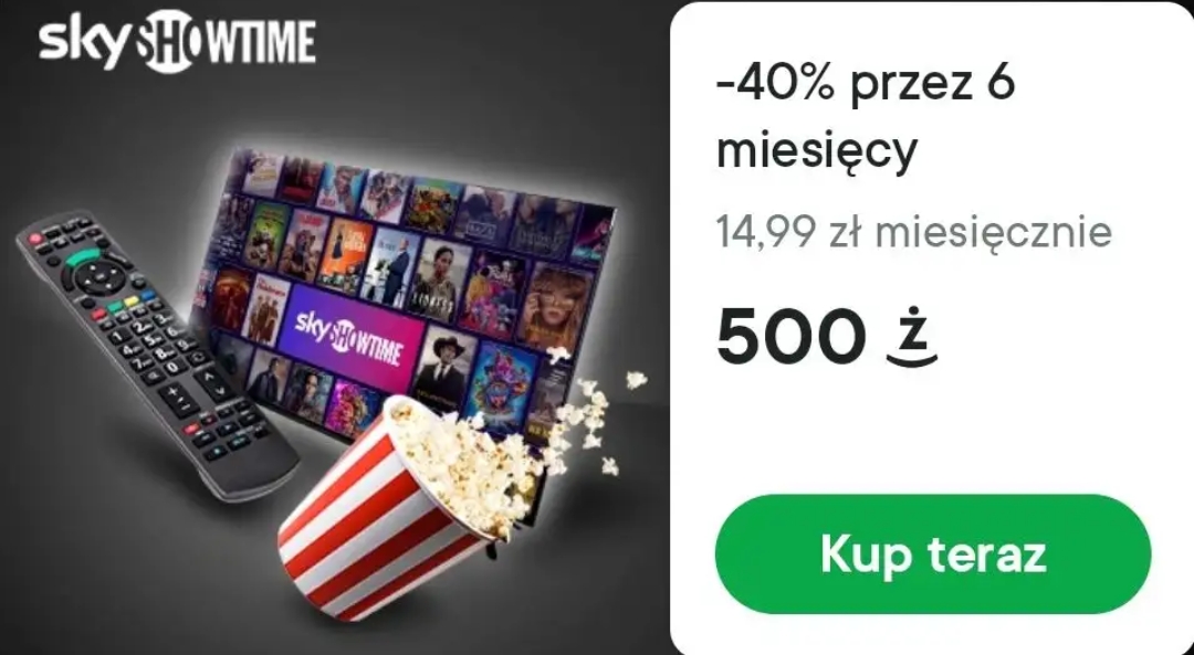 SkyShowtime - 14,99 zł przez 6 miesięcy za 500 żappsów - PAKIET BEZ REKLAM ( dla nowych )
