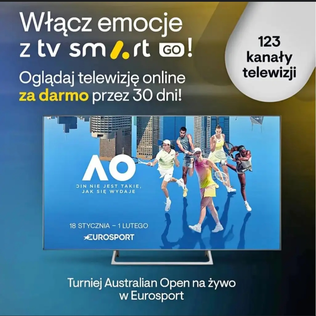 TV Smart - Pakiet MAX na 30 dni za darmo (123 kanały, w tym Eurosport 1-2)