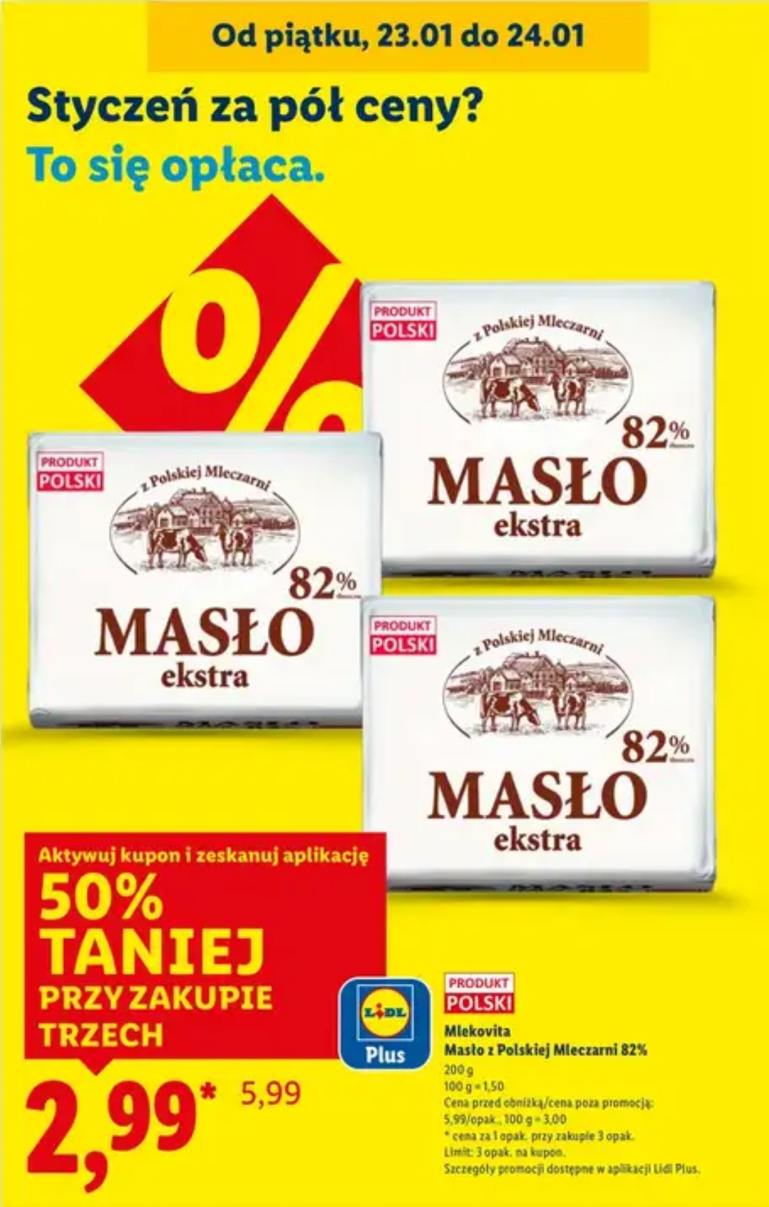 Maslo 200 g / opak. cena przy zakupie 3 opak. @Lidl