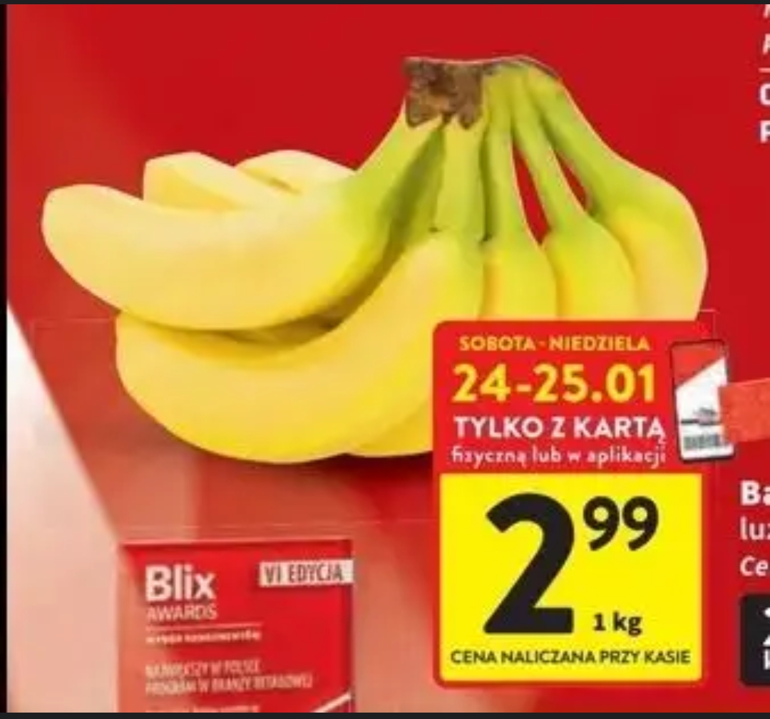 Banany 1 kg z kartą w @intermarche