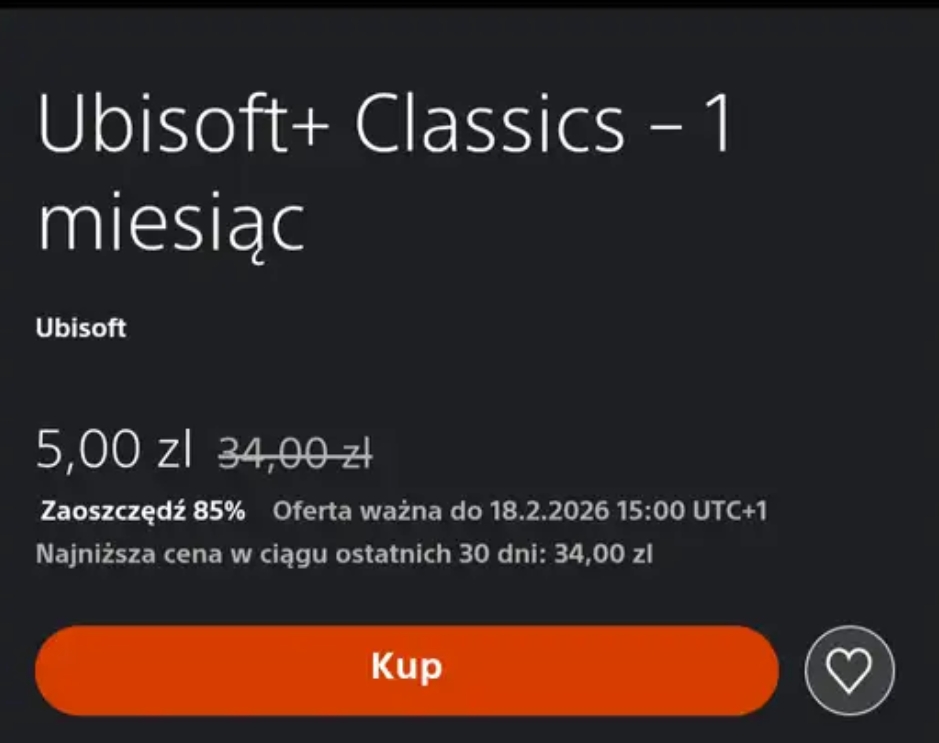 Ubisoft+ Classics 1 miesiąc na PS5 i PS4