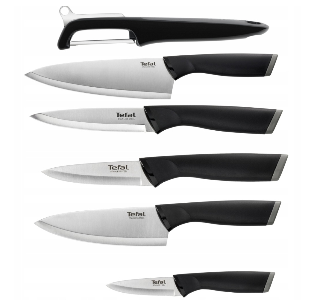 Zestaw Noże ze stali nierdzewnej TEFAL Essential Obieraczka 6el.
