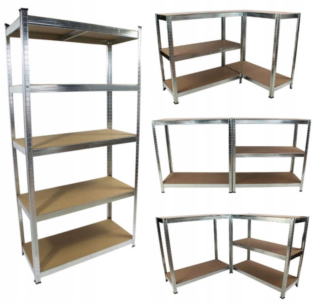 Regał METALOWY magazynowy 150x75x30 warsztatowy 5 półek MOCNY garaż 875kg