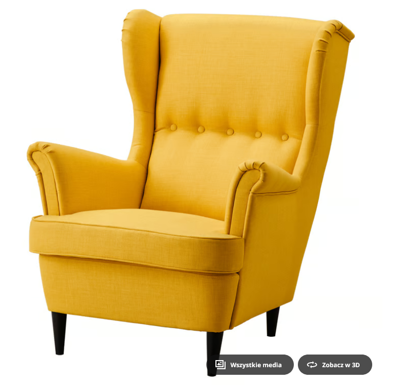 Fotel uszak STRANDMON, Skiftebo żółty