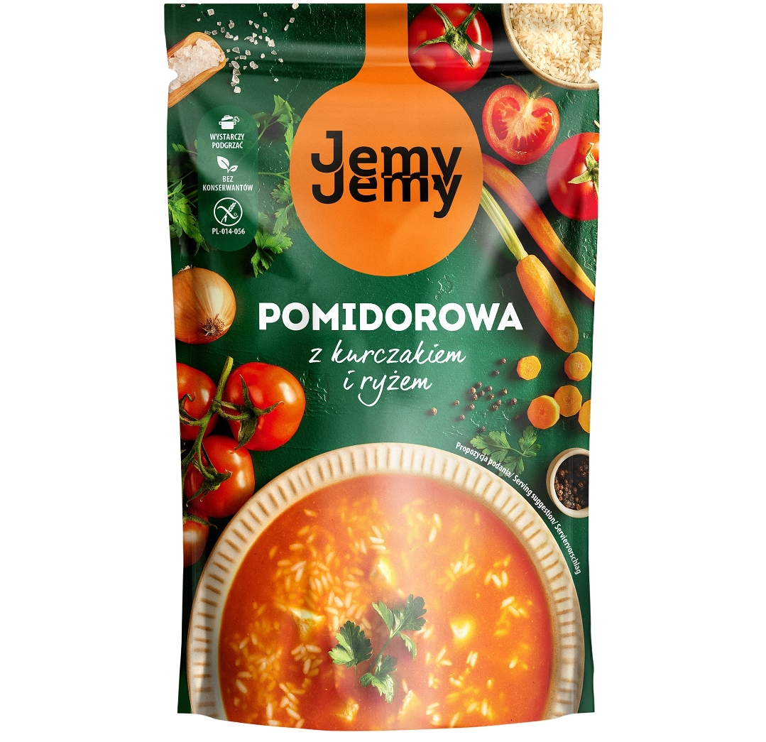 Jemy Jemy Zupa pomidorowa z kurczakiem i ryżem 450g Profi ( zbiorcza - różne zupy )