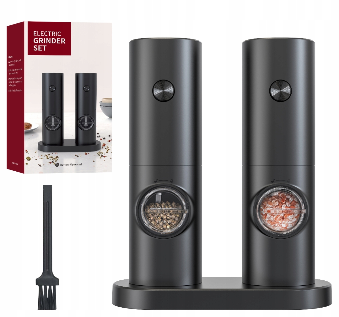 Elektryczny młynek do pieprzu i soli - zestaw 2 sztuki