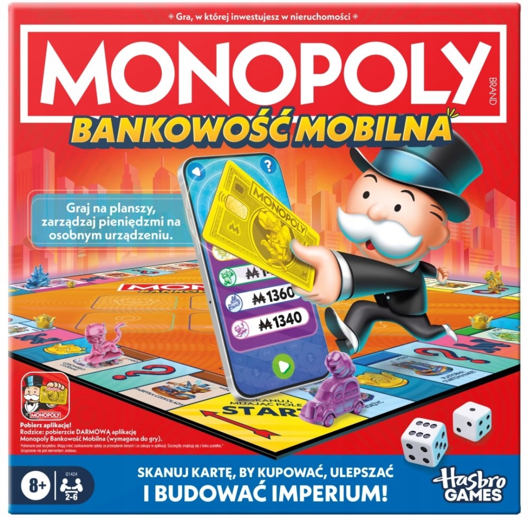 MONOPOLY Banking PL Gra Planszowa Ekonomiczna Bankowość Mobilna Hasbro