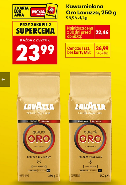 Kawa mielona Oro Lavazza, 250g