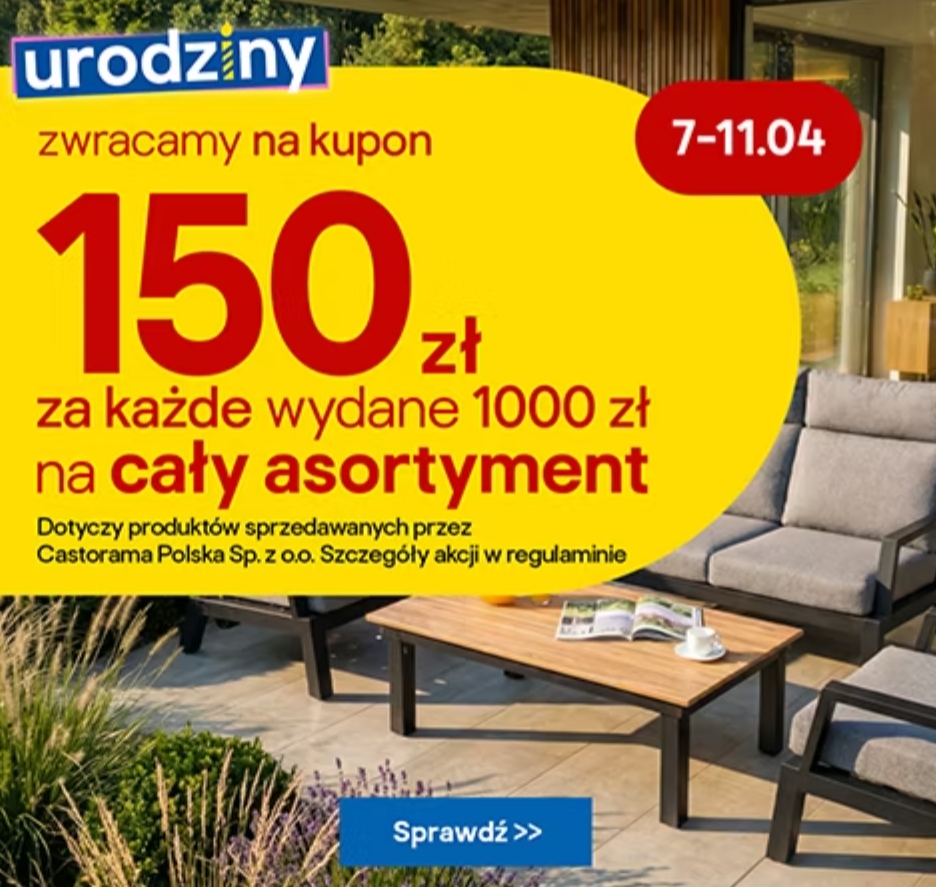 Castorama - Zwrot 150zł za każde wydane 1000zł