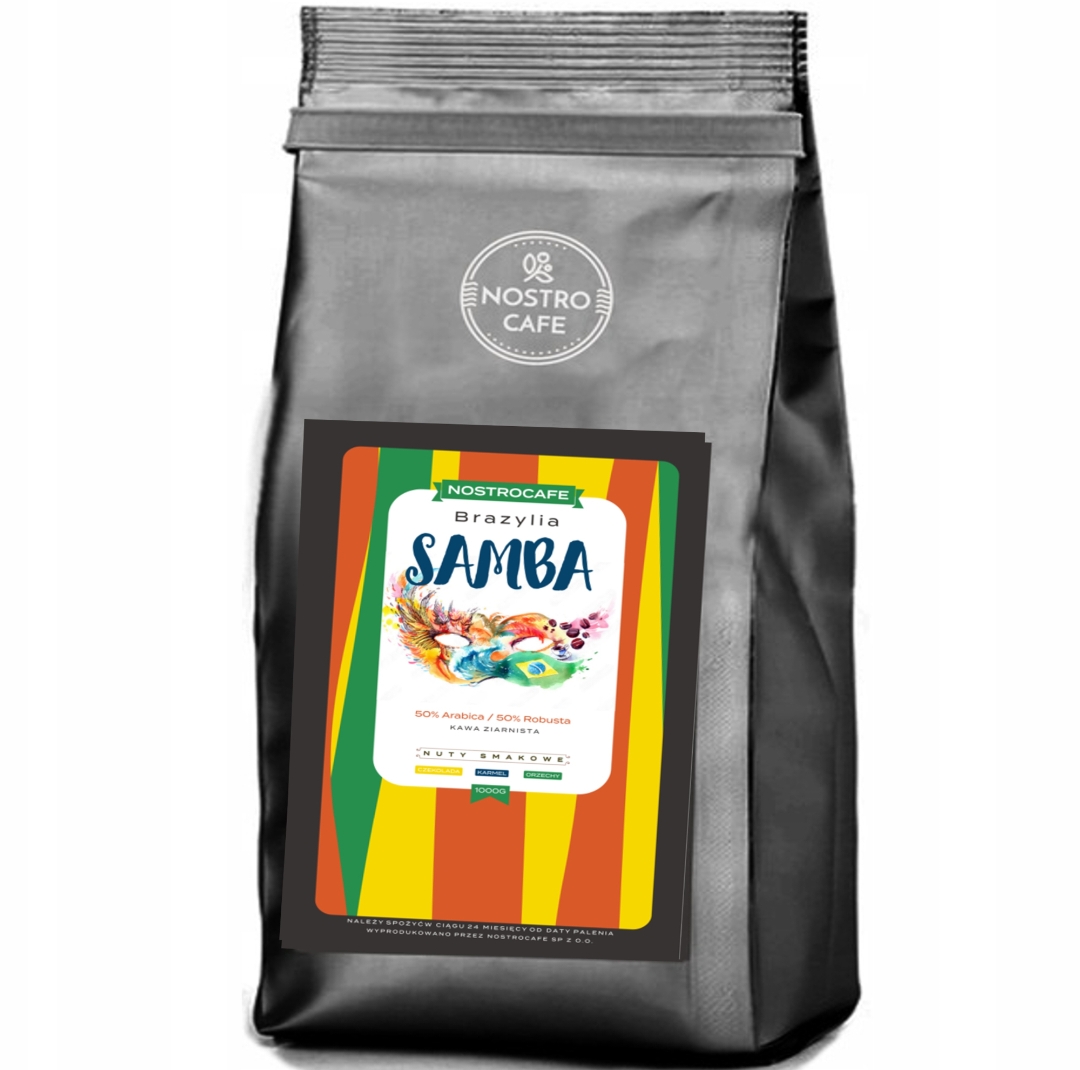 ŚWIEŻO PALONA KAWA ZIARNISTA 1kg BRAZYLIA SAMBA